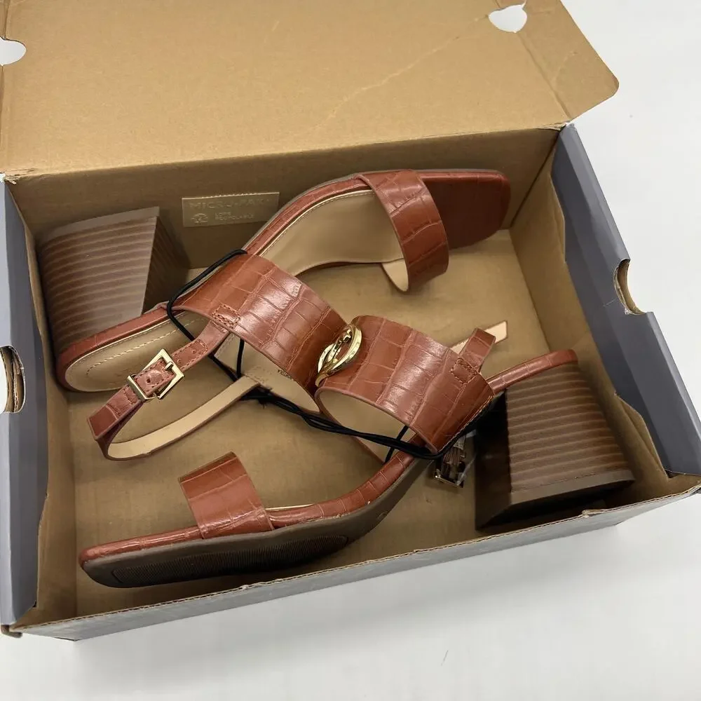 Liz Claiborne Womens Portola Heeled Sandals Cognac Brown Size 10M